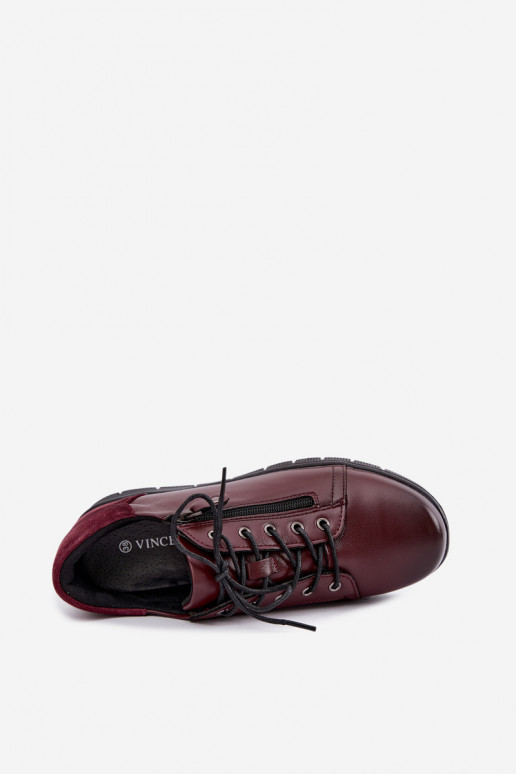 Chaussures femme en cuir avec plateforme Vinceza 39964 couleur bordeaux