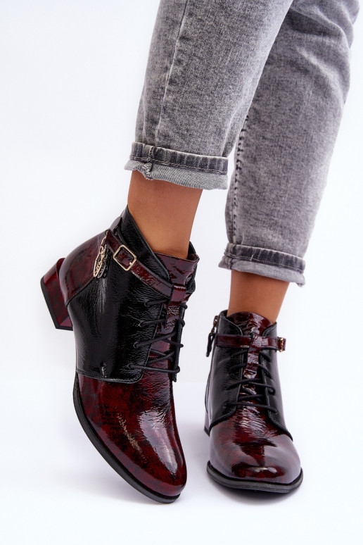 Bottines pour femmes bordeaux Avalynė Tai turiciejka 5743A-23