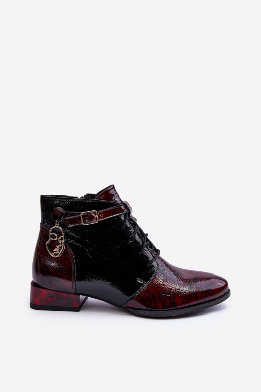 Bottines pour femmes bordeaux Avalynė Tai turiciejka 5743A-23