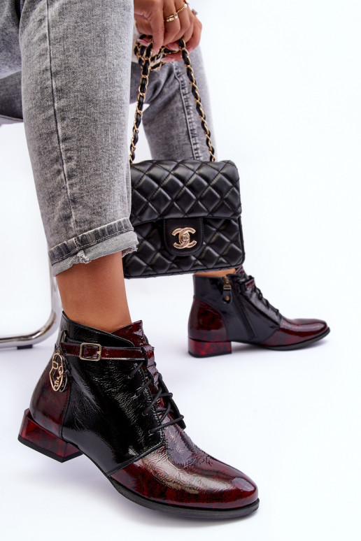 Bottines pour femmes bordeaux Avalynė Tai turiciejka 5743A-23