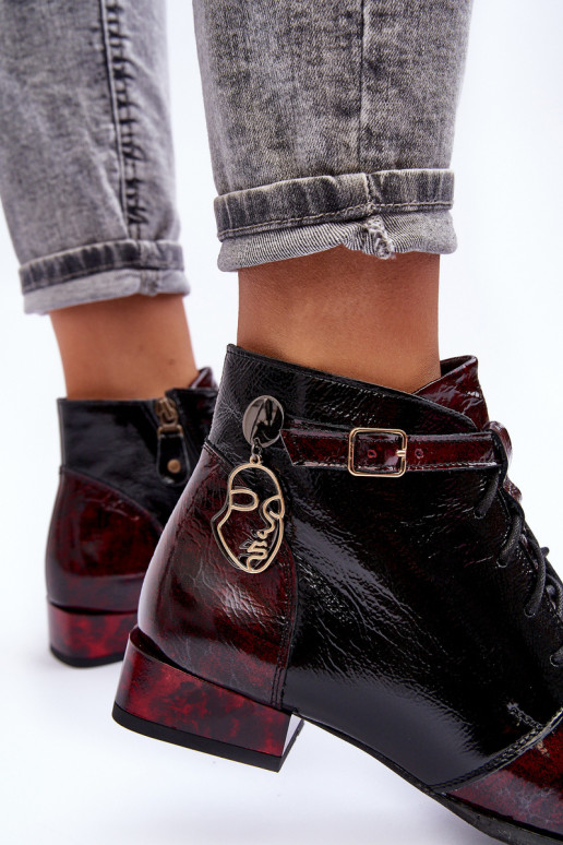 Bottines pour femmes bordeaux Avalynė Tai turiciejka 5743A-23