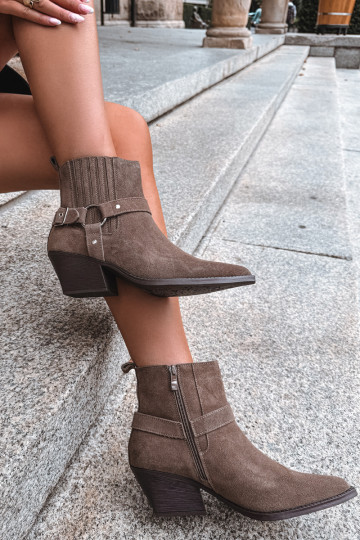 Bottes en daim de style cowboy, chaudes, brunes Fariah 2
