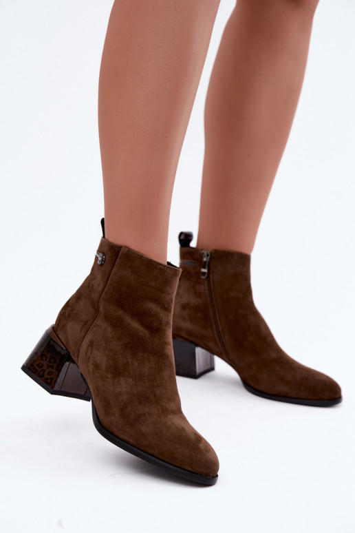 Bottines en daim synthétique Lurelia couleur marron