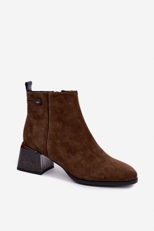 Bottines en daim synthétique Lurelia couleur marron