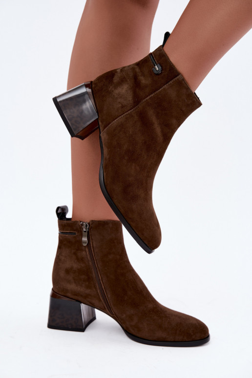 Bottines en daim synthétique Lurelia couleur marron