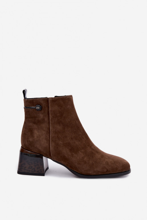 Bottines en daim synthétique Lurelia couleur marron