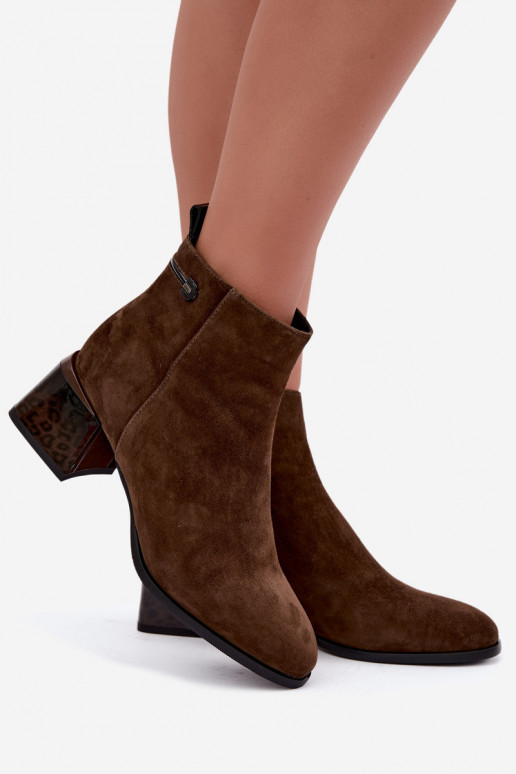 Bottines en daim synthétique Lurelia couleur marron