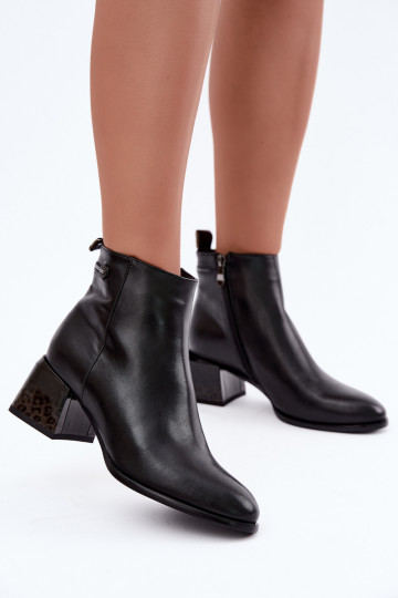 Bottines en cuir Lurelia couleur noire 2