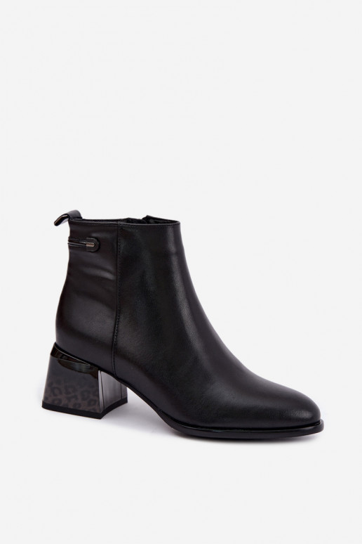 Bottines en cuir Lurelia couleur noire