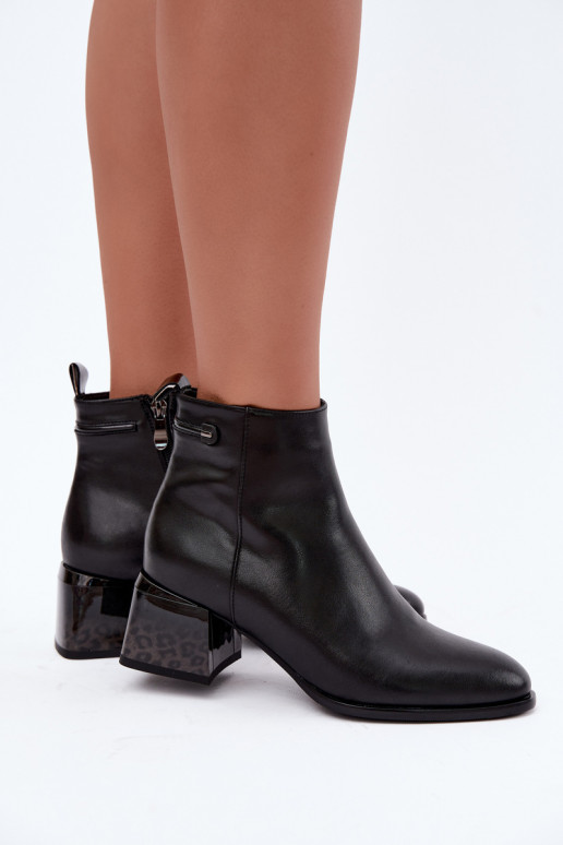Bottines en cuir Lurelia couleur noire