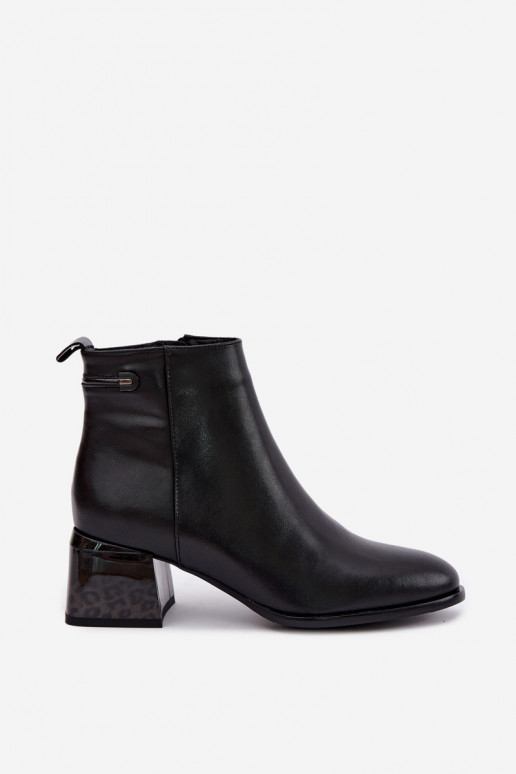 Bottines en cuir Lurelia couleur noire