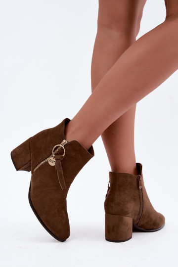Bottines Imara couleur kaki avec talons