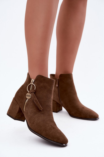 Bottines Imara couleur kaki avec talons 2