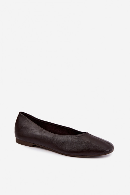 Ballerines chocolat Iralia avec broderie décorative