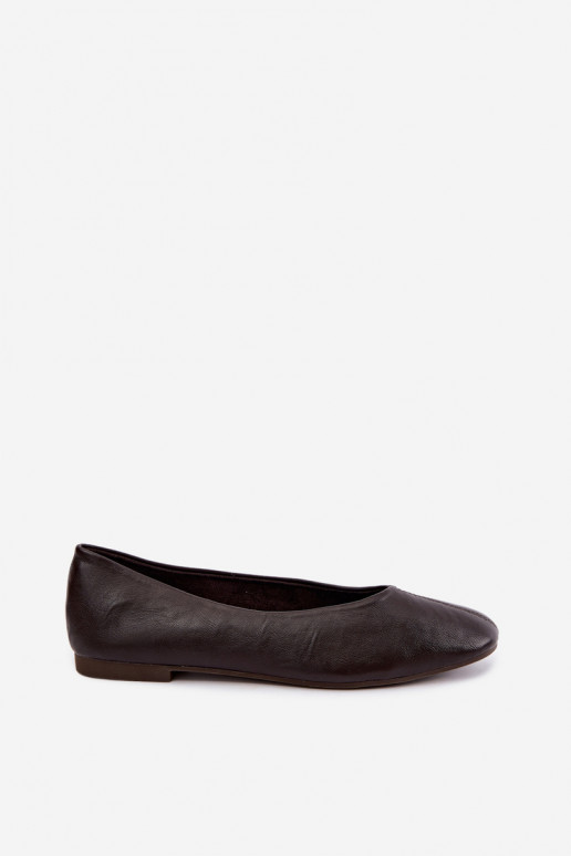 Ballerines chocolat Iralia avec broderie décorative
