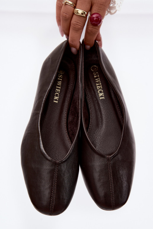 Ballerines chocolat Iralia avec broderie décorative