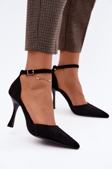 Chaussures en daim noires Ladessa avec sangles