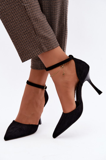 Chaussures en daim noires Ladessa avec sangles 2