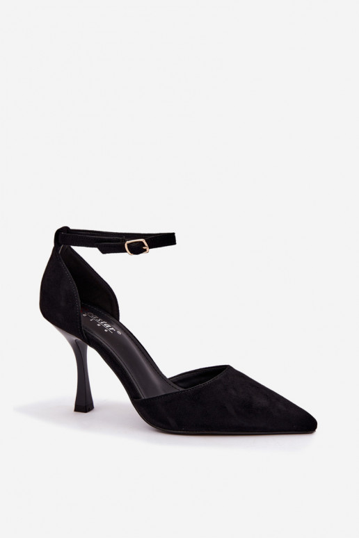 Chaussures en daim noires Ladessa avec sangles