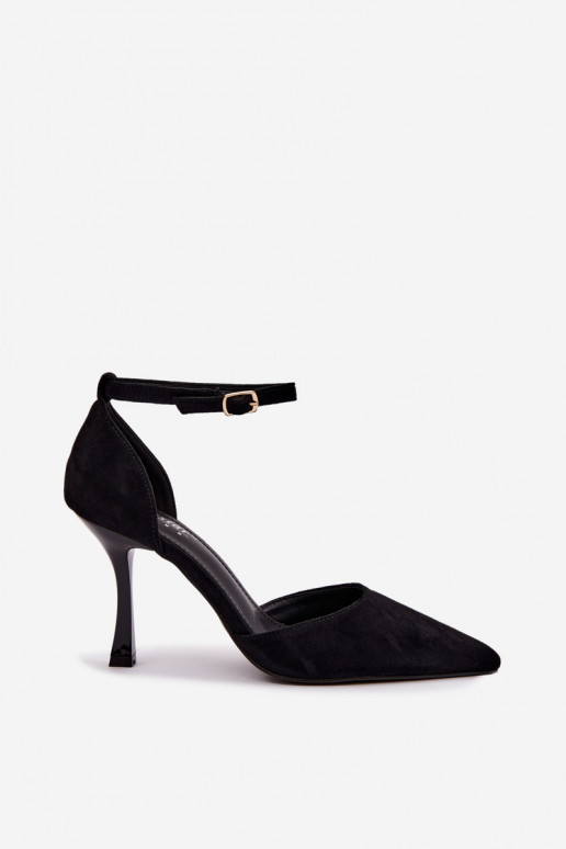 Chaussures en daim noires Ladessa avec sangles