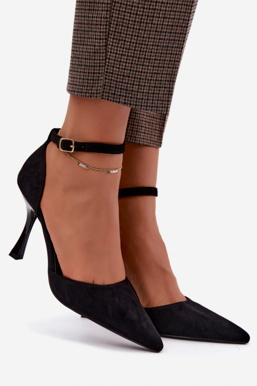 Chaussures en daim noires Ladessa avec sangles