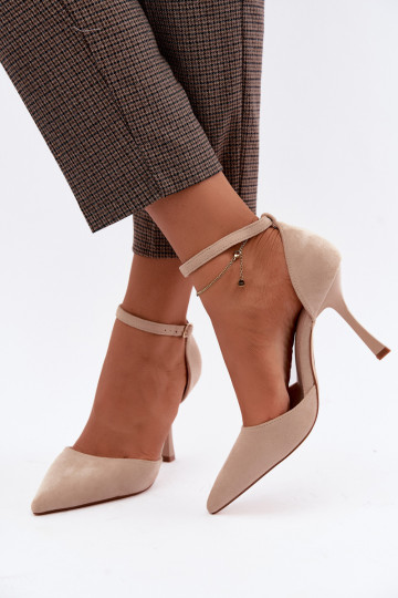 Chaussures en daim synthétique avec des sangles couleur sable Ladessa 2