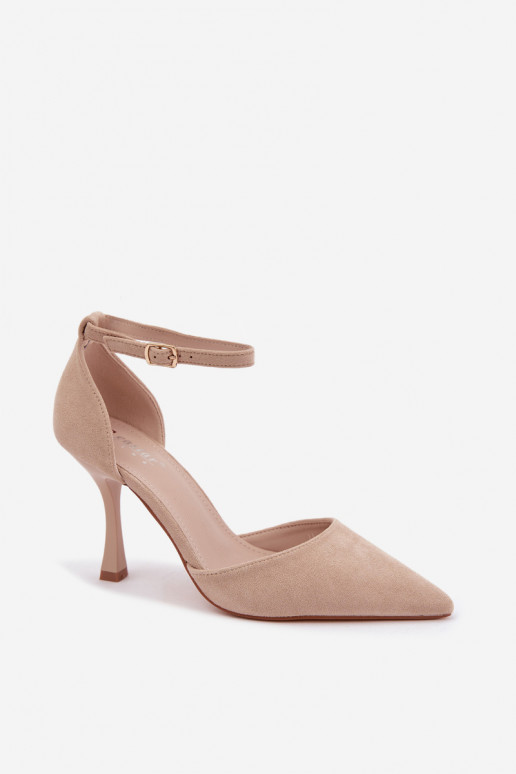 Chaussures en daim synthétique avec des sangles couleur sable Ladessa