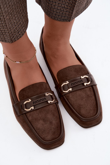 Mocassins avec éléments décoratifs en couleur marron Evelora 2