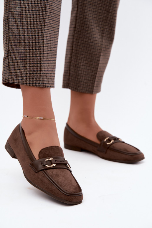 Mocassins avec éléments décoratifs en couleur marron Evelora
