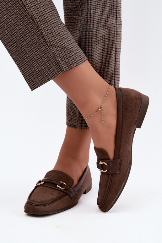 Mocassins avec éléments décoratifs en couleur marron Evelora