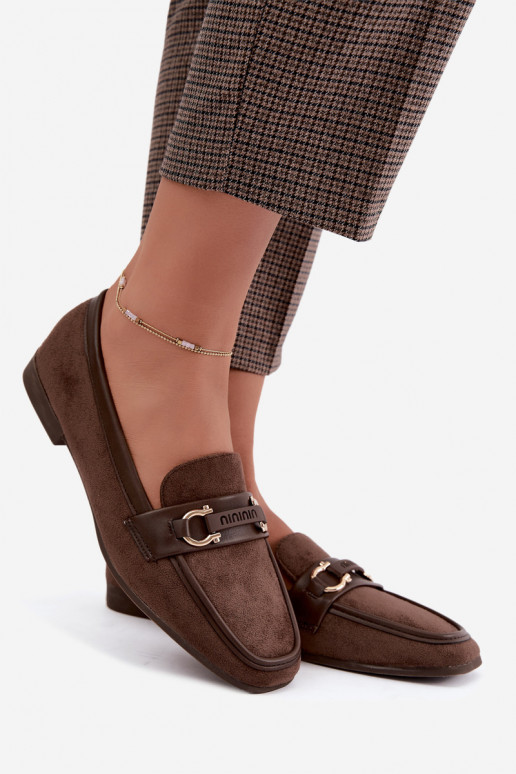 Mocassins avec éléments décoratifs en couleur marron Evelora