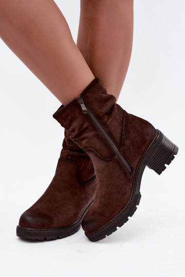 Bottines isolées pour femmes avec volants Klocke S.Barski HY62-8100 en couleur chocolat 2