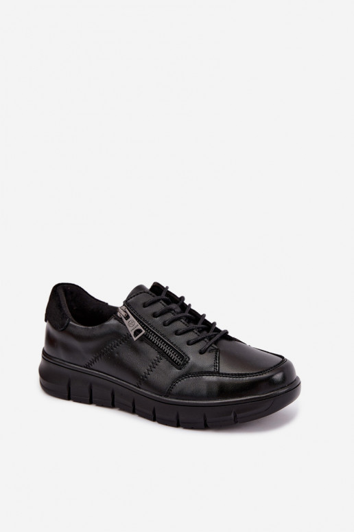 Chaussures en cuir synthétique Vinceza 13130 en couleur noire