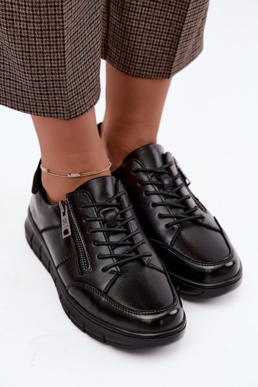 Chaussures en cuir synthétique Vinceza 13130 en couleur noire