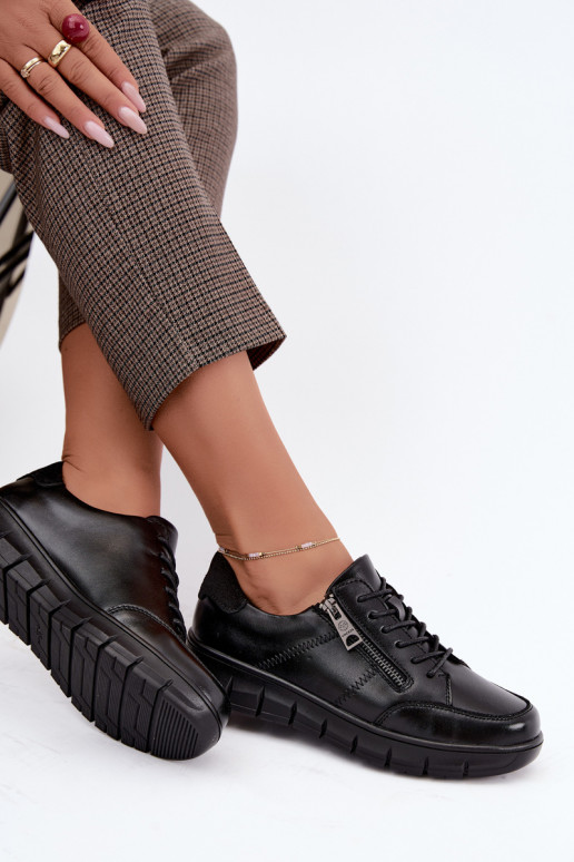 Chaussures en cuir synthétique Vinceza 13130 en couleur noire