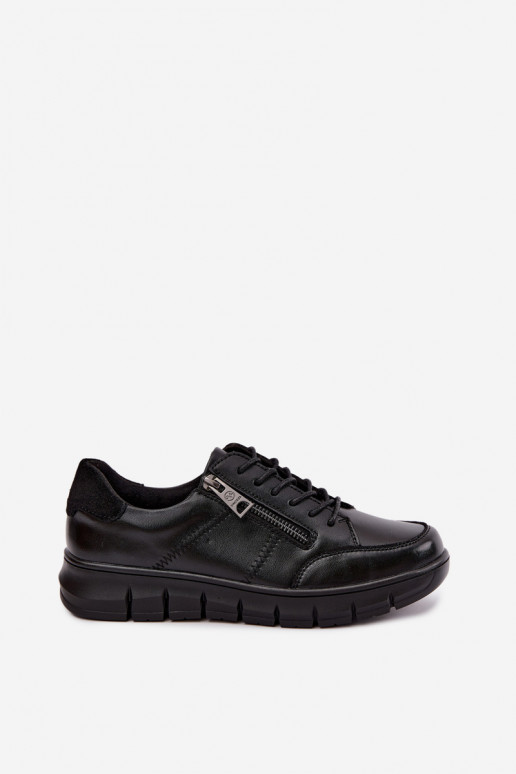 Chaussures en cuir synthétique Vinceza 13130 en couleur noire