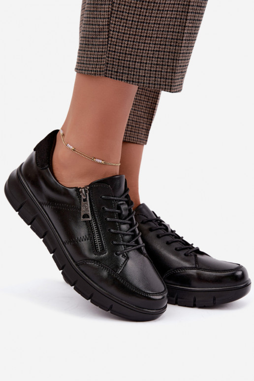 Chaussures en cuir synthétique Vinceza 13130 en couleur noire