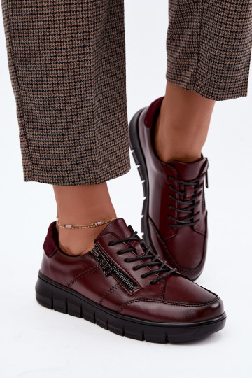 Chaussures en cuir synthétique Vinceza 13130 en couleur bordeaux