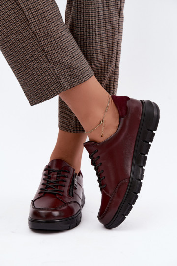 Chaussures en cuir synthétique Vinceza 13130 en couleur bordeaux 2