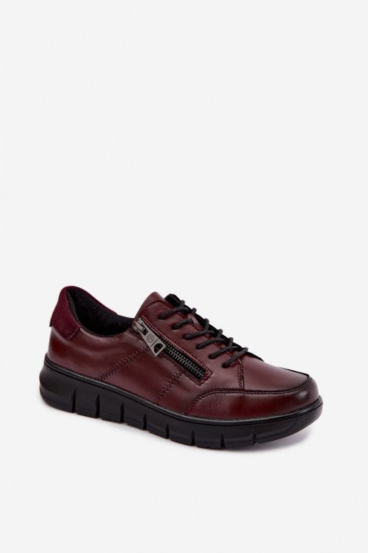 Chaussures en cuir synthétique Vinceza 13130 en couleur bordeaux