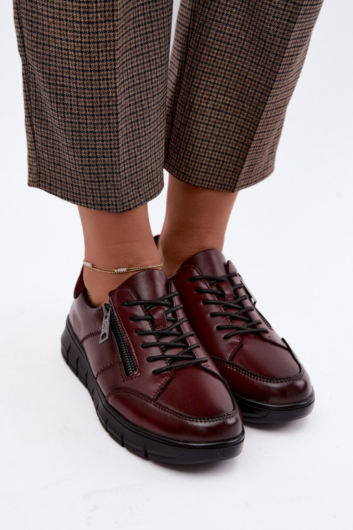 Chaussures en cuir synthétique Vinceza 13130 en couleur bordeaux