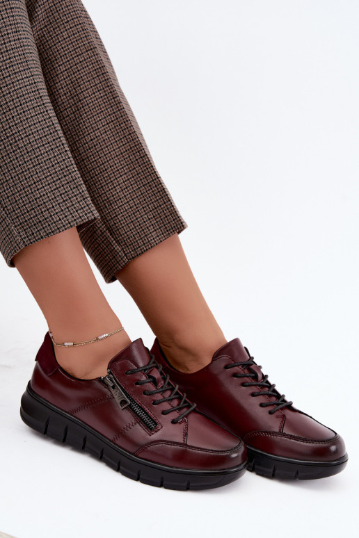 Chaussures en cuir synthétique Vinceza 13130 en couleur bordeaux