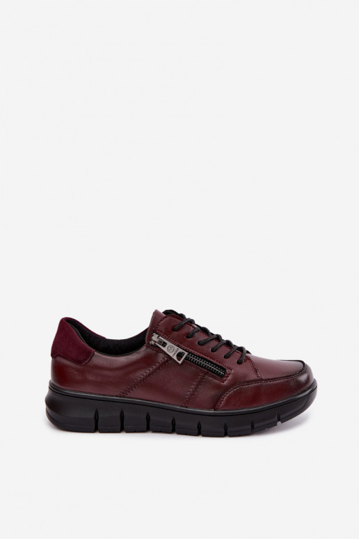 Chaussures en cuir synthétique Vinceza 13130 en couleur bordeaux