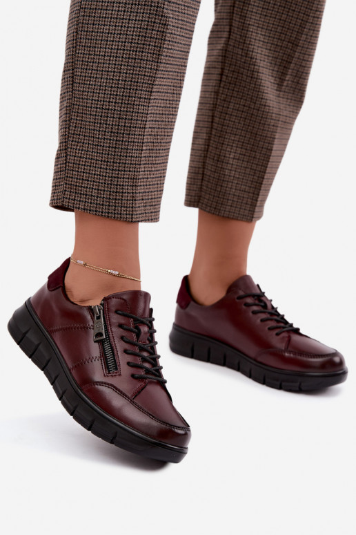 Chaussures en cuir synthétique Vinceza 13130 en couleur bordeaux