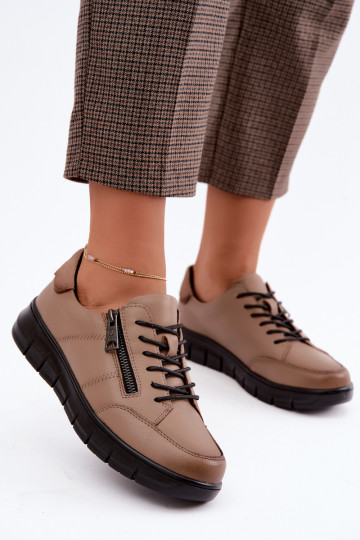 Chaussures en cuir synthétique Vinceza 13130 en couleur sable 2