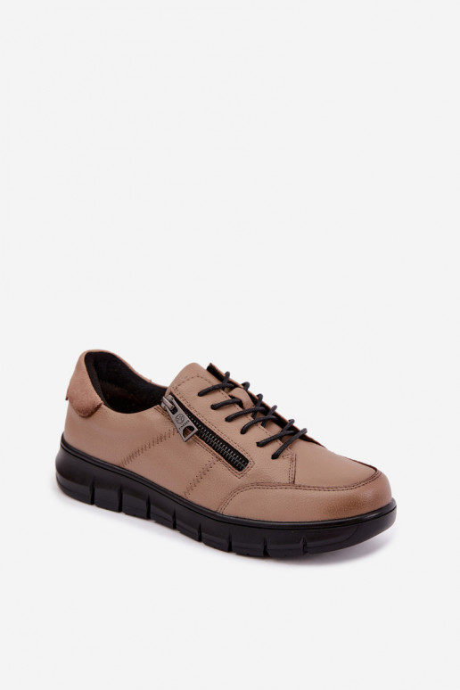 Chaussures en cuir synthétique Vinceza 13130 en couleur sable