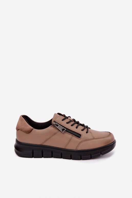Chaussures en cuir synthétique Vinceza 13130 en couleur sable