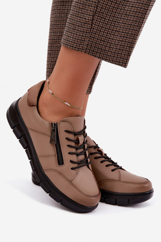 Chaussures en cuir synthétique Vinceza 13130 en couleur sable