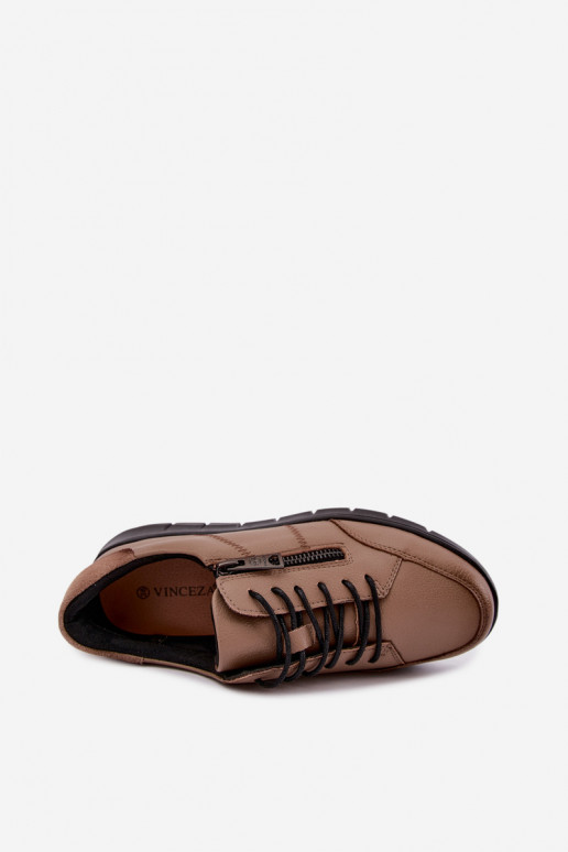 Chaussures en cuir synthétique Vinceza 13130 en couleur sable