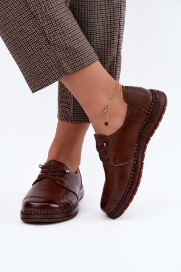 Chaussures en cuir synthétique Vinceza 107240 en couleur marron